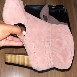 a.n.a Pink Suede Heeled Boots
